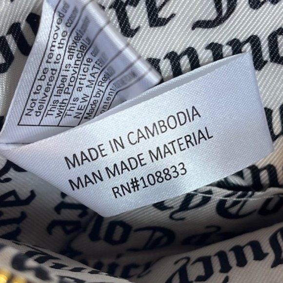 Black Juicy Couture Faux Leather Zip Pouch Cosmetic Make Up Bag 7"x5" - Picture 9 of 11